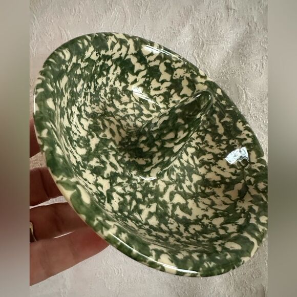 Apple Baker The Workshops Of Gerald E. Henn Green Spongeware Set of 2 - Picture 3 of 9